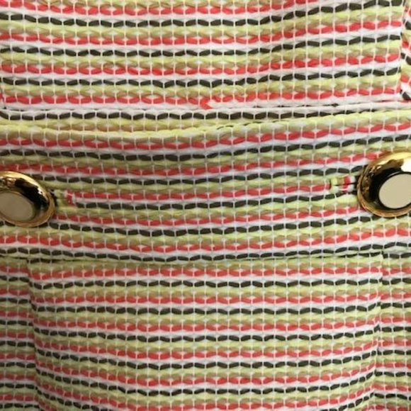 Milly of NY - Tweed Mock Neck Sleeveless Bright Citrus Colorful Mini/Midi Dress - Picture 1 of 15